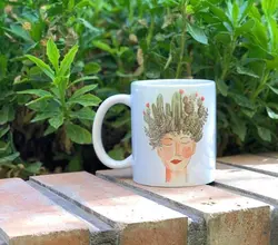 ماگ سرامیکی طرح کاکتوس