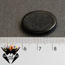 نگین عقیق سیاه جزع خراسانی حکاکی صلوات N3028