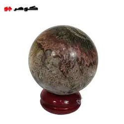 گوی سنگی عقیق شجر منظره(گوی شجر بهار) قطر ۸۶ میلی متر