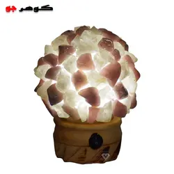 چراغ خواب با سنگ رزکوارتز به همراه کریستال کوارتز