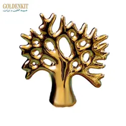 دکوری مجسمه درخت بزرگ و کوچک آرزو طلایی و نقره ای استند جاجواهری