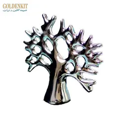 دکوری مجسمه درخت بزرگ و کوچک آرزو طلایی و نقره ای استند جاجواهری