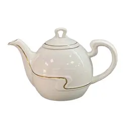 قوری چینی مقصود خط طلا مدل رویال