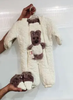 کاپشن سرهمی خالدار خرسی