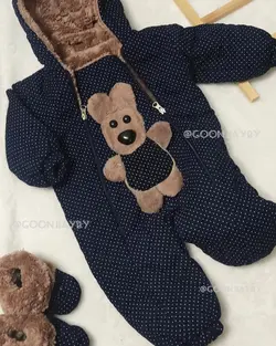 کاپشن سرهمی خالدار خرسی