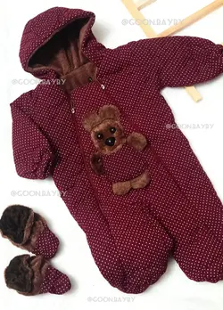 کاپشن سرهمی خالدار خرسی