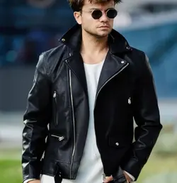 کاپشن چرم مردانه مدل پلیسی