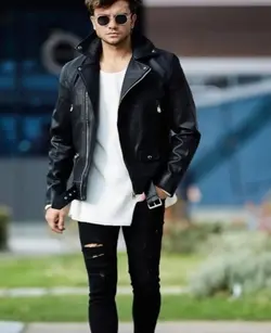 کاپشن چرم مردانه مدل پلیسی