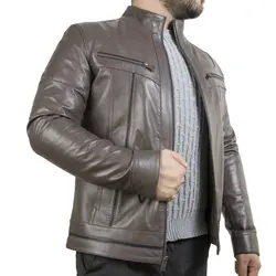 کاپشن چرم مردانه کد gcm-1010