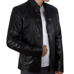 کاپشن چرم مردانه کد gcm-1008