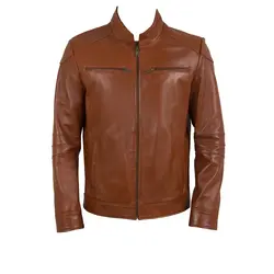 کاپشن چرم مردانه کد gcm-1008