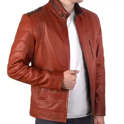 کاپشن چرم طبیعی مردانه کد 1007