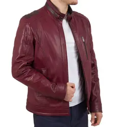 کاپشن چرم طبیعی مردانه کد 1007