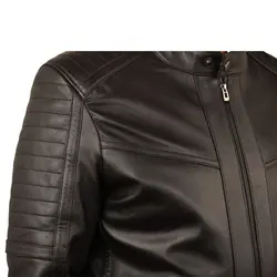 کاپشن چرم طبیعی مردانه کد 1004