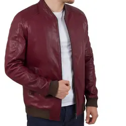 کاپشن چرم طبیعی مردانه کد 1003