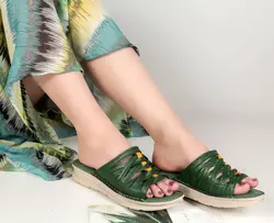 صندل طبی چرم طبیعی زنانه طرح پونه