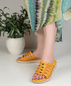 صندل طبی چرم طبیعی زنانه طرح پونه