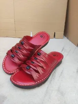 صندل طبی چرم طبیعی زنانه طرح پونه