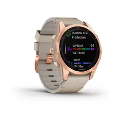 ساعت گارمین Fenix 7S Sapphire Solar Rose Gold Leather Band