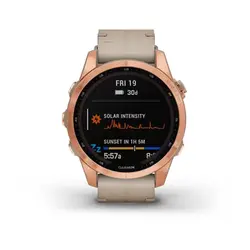 ساعت گارمین Fenix 7S Sapphire Solar Rose Gold Leather Band