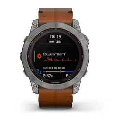ساعت گارمین fenix 7X Sapphire Solar Chestnut Leather Band