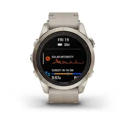 ساعت گارمین Fenix 7S Pro Sapphire Solar Edition Soft Gold Leather Band