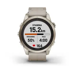 ساعت گارمین Fenix 7S Pro Sapphire Solar Edition Soft Gold Leather Band
