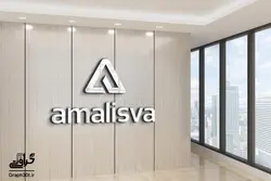 موکاپ لوگو روی دیوار اداره