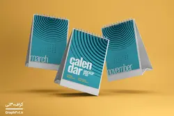 مجموعه موکاپ تقویم رومیزی عمودی