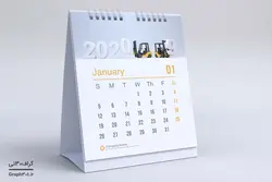 مجموعه موکاپ تقویم رومیزی عمودی