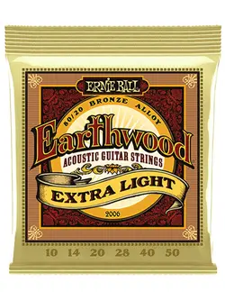Ernie Ball Earthwood Extra Light 80/20 Bronze Acoustic Guitar Strings 10-50 Gauge