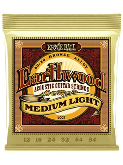 Ernie Ball Earthwood Medium Light 80/20 Bronze Acoustic Guitar Strings 12-54 Gauge