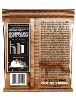 Ernie Ball Everlast Extra Light Coated Phosphor Bronze Acoustic Guitar Strings 10-50 Gauge