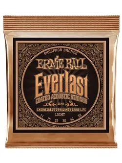 Ernie Ball Everlast Light Coated Phosphor Bronze Acoustic Guitar Strings – 11-52 Gauge