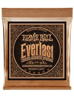 Ernie Ball Everlast Medium Light Coated Phosphor Bronze Acoustic Guitar Strings – 12-54 Gauge