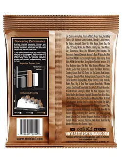 Ernie Ball Everlast Medium Coated Phosphor Bronze Acoustic Guitar Strings 13-56 Gauge