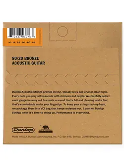 Dunlop 80/20 Bronze Acoustic Guitar Strings 10-48