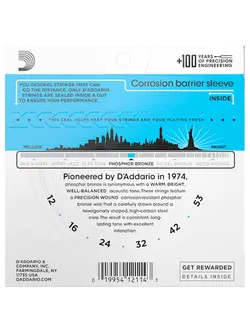 D’Addario Phosphor Bronze Acoustic Guitar Strings Light 12-53