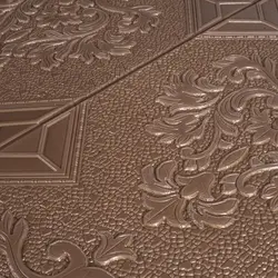 دیوارپوش فومی مدل داماسک قهوه ای