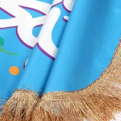 کتیبه مخمل پایین هلالی با شعار راه علی راه خدا شیعه شدیم شکر خدا رنگ آبی