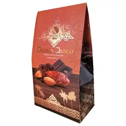 خرما شکلاتی پذیرایی با مغزی بادام درختی (شکلات شیری) – 250 گرم