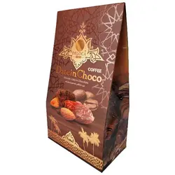 خرما شکلاتی پذیرایی با مغزی بادام درختی (طعم قهوه) – 250 گرم