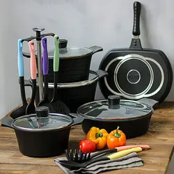 سرویس پخت و پز 19 پارچه تکنو مدل ونوسTecno kitchen and cooking utensils