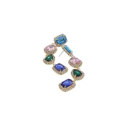 گوشواره قطره اشک بنفش و آبی