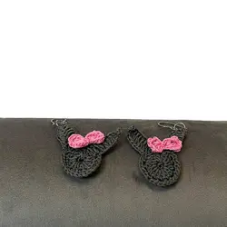 گوشواره قلاب بافی طرح خرگوش