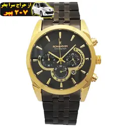 ساعت مچی عقربه‌ای مردانه رومانسون مدل تاریخ شمار کرنوگراف بندفلزی سه موتور فعال رنگ ثابت ضدآب کد R50