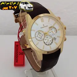 ساعت مچی عقربه‌ای مردانه رومانسون مدل کرنوگراف سه موتورفعال بندچرمی تاریخ شمار کد ۴۷
