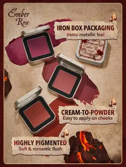 پالت رژگونه EMBER ROSE شیگلم مدل EMBER ROSE ETERNAL FLAME CREAM BLUSH