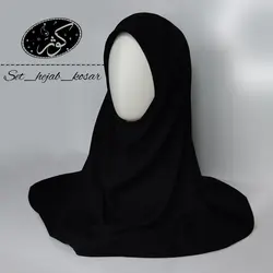 مقنعه کرپ حریر اسود