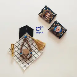 جانماز جیبی پارچه ای طرح حاج قاسم (رنگ کرم)